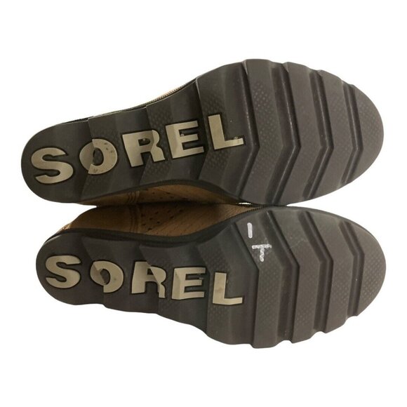 SOREL boots girls size 3 brown wedge style red laces RB - Picture 6 of 6